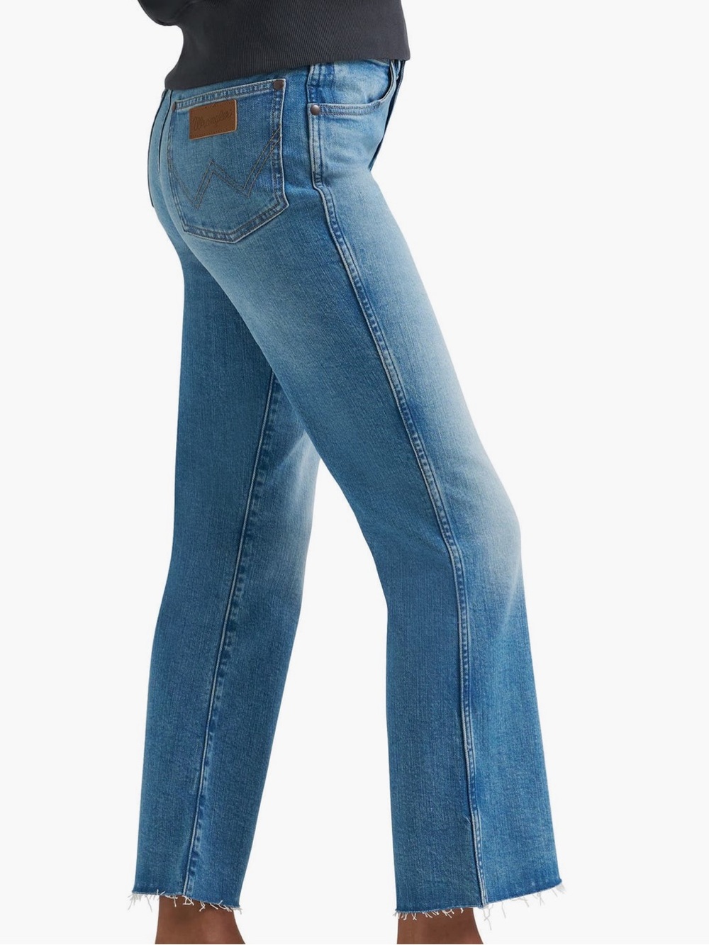 Wrangler Raw Hem High Waist Kick Flare Jeans - Picture 3 of 6